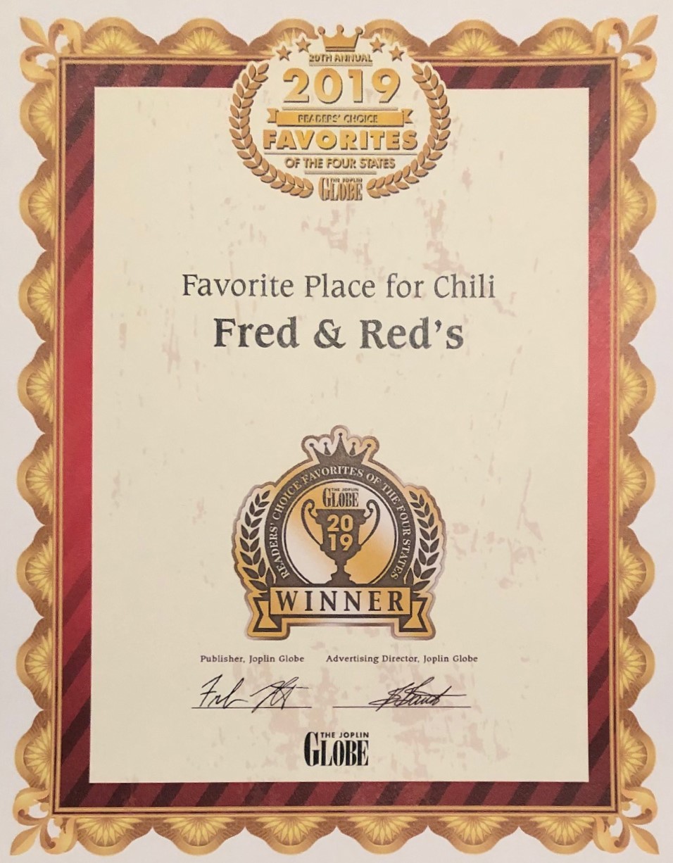 Fred & Red's Award Winner